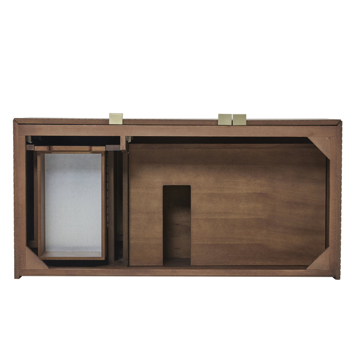 Marcello 48" Single Vanity, Chestnut w/ 3 CM Eternal Jasmine Pearl Silestone Top w/ FreePower Wireless Charger