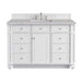 Bristol 48" Single Vanity, Bright White w/ 3 CM Eternal Jasmine Pearl Silestone Top