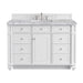 Bristol 48" Single Vanity, Bright White w/ 3 CM Carrara Marble Top