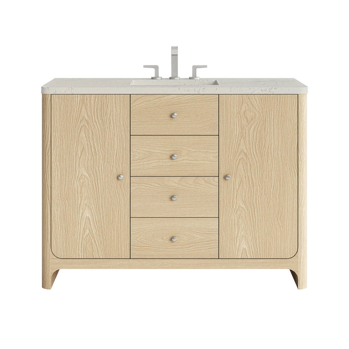 Gracyn 48" Single Vanity, Coastal Driftwood, w/ 3 CM Siberian Silestone Top w/FreePower Wireless Charger
