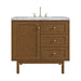 Laurent 36" Single Vanity, Honey Oak w/ 3 CM Carrara Marble Top