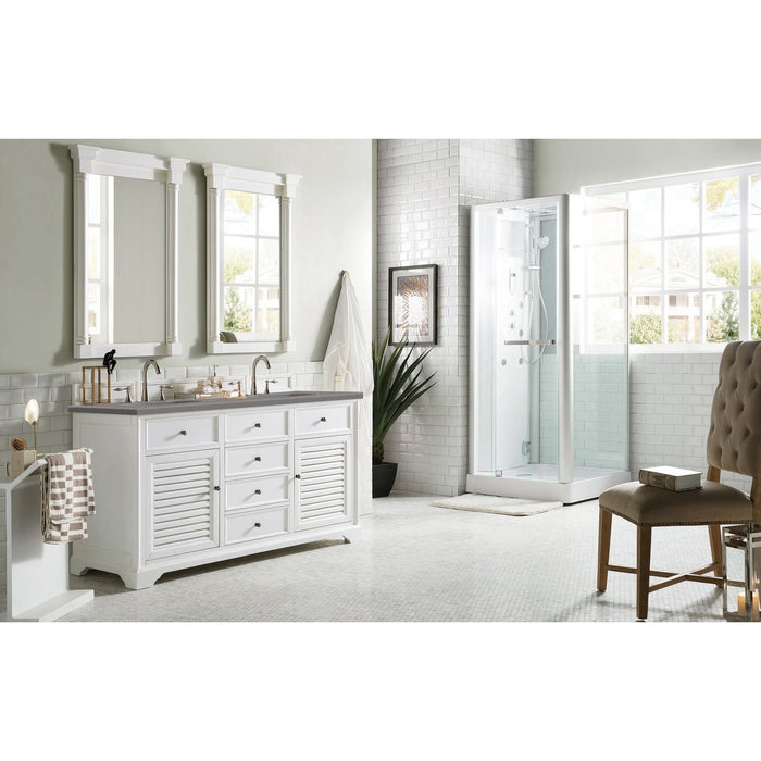 James Martin Vanities Savannah 60" Bright White Double Vanity