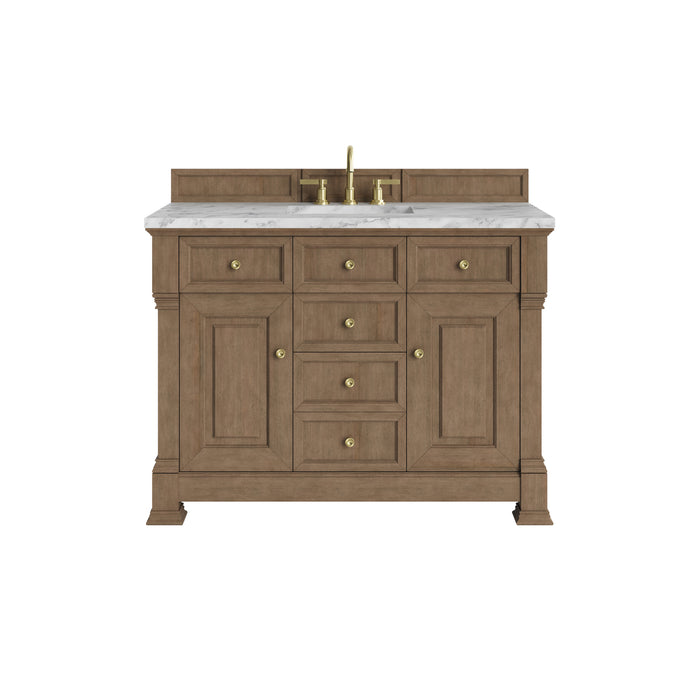 Brookfield 48" Single Vanity, Honey Oak, w/ 3 CM Siberian Silestone Top