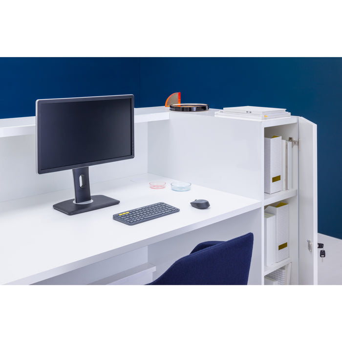 MDD Valde Modern Modular Reception Desk - Straight 87.6" x 36.8" LAV02L