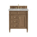 Brittany 30" Single Vanity, Pecan w/ 3 CM Victorian Silver Silestone Top