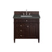 Brittany 36" Single Vanity, Burnished Mahogany w/ 3 CM Parisien Bleu Silestone Top