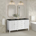 Myrrin 60" Double Vanity, Mid Century Walnut, w/ 3 CM Tajnar Eclos Top w/FreePower Wireless Charger