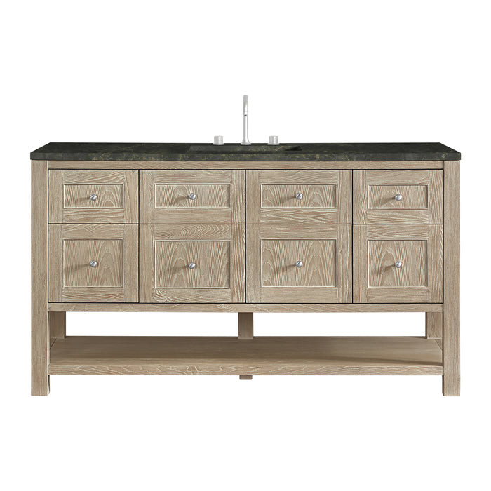 Breckenridge 60" Single Vanity, Serenity Blue, w/ 3 CM Eternal Jasmine Pearl Quartz Top