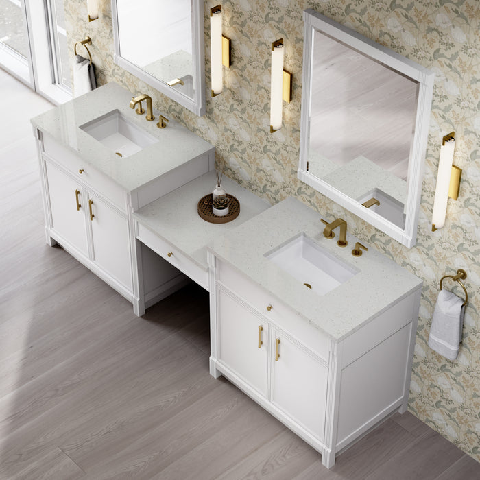 James Martin Vanities Bellshire 96" Dual Vanity Set with 24" Make-Up Counter