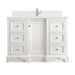 De Soto 48" Single Vanity, Bright White w/ Single Hole 3 CM White Zeus Silestone Top & Backsplash
