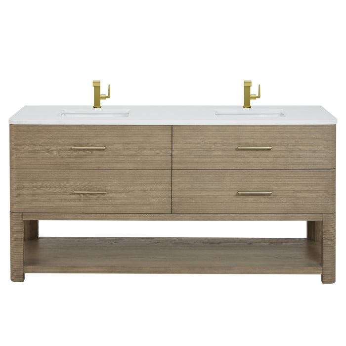 Lucian 72" Double Vanity, Carbon Oak