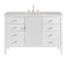 Myrrin 48" Single Vanity, Bright White w/ 3 CM Victorian Silver Silestone Top