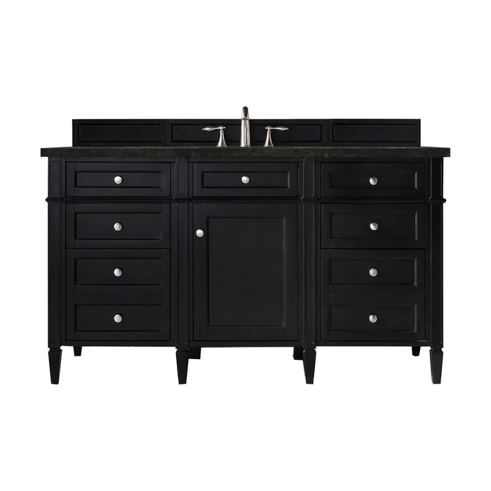 Brittany 60" Single Vanity, Black Onyx, w/ 3 CM Phantome Eclos Top