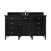 Brittany 60" Single Vanity, Black Onyx, w/ 3 CM Phantome Eclos Top