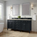 Brittany 72" Double Vanity, Pecan w/ 3 CM Siberian Silestone Top w/FreePower Wireless Charger