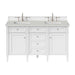 Brittany 60" Double Vanity, Victory Blue, w/ 3 CM Tajnar Eclos Top