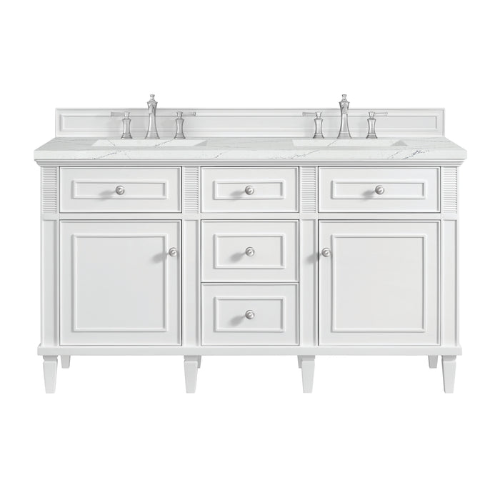 Lorelai 60" Double Vanity, Black Onyx, w/ 3 CM Tajnar Eclos Top w/FreePower Wireless Charger