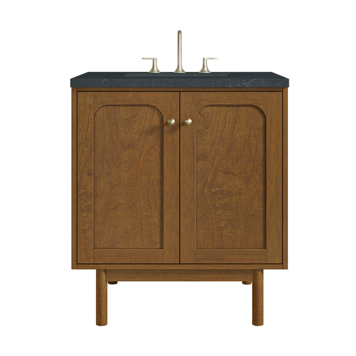 Laurent 30" Single Vanity, Honey Oak w/ 3 CM Charcoal Soapstone Silestone Top