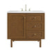 Laurent 36" Single Vanity, Honey Oak w/ 3 CM White Zeus Silestone Top