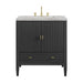 Myrrin 30" Single Vanity, Carbon Oak w/ 3 CM Victorian Silver Silestone Top