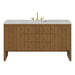 Hudson 60" Single Vanity, Honey Oak w/ 3 CM Eternal Jasmine Pearl Silestone Top