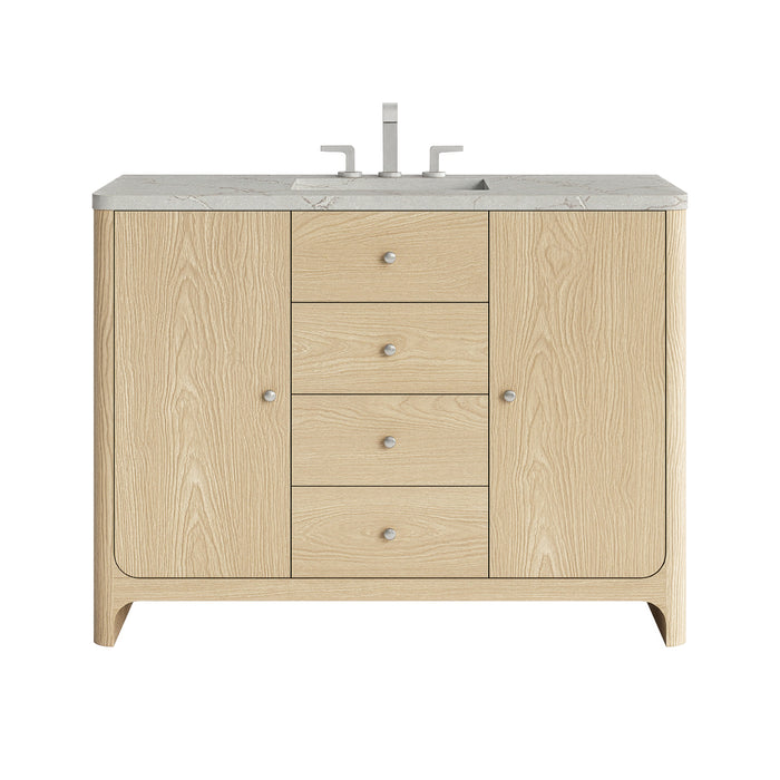 Gracyn 48" Single Vanity, Coastal Driftwood, w/ 3 CM Victorian Silver Silestone Top w/ FreePower Wireless Charger