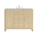 Gracyn 48" Single Vanity, Coastal Driftwood, w/ 3 CM Victorian Silver Silestone Top w/ FreePower Wireless Charger
