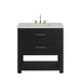 Lucian 36" Single Vanity, Carbon Oak w/ 3 CM White Zeus Silestone Widespread Top