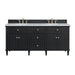Lorelai 72" Double Vanity, Black Onyx w/ 3 CM Carrara White Marble Top
