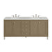 Chicago 72" Double Vanity, Smokey Celadon, w/ 3 CM White Zeus Silestone® Top