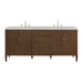Myrrin 72" Double Vanity, Carbon Oak w/ 3 CM White Zeus Silestone Top