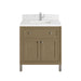 Chicago 30" Single Vanity, Walnut Whisper, w/ Single Hole 3CM White Zeus Silestone® Top & Backsplash