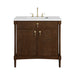 Kinnsden 36" Single Vanity, Sable Oak w/ 3 CM White Zeus Silestone Top