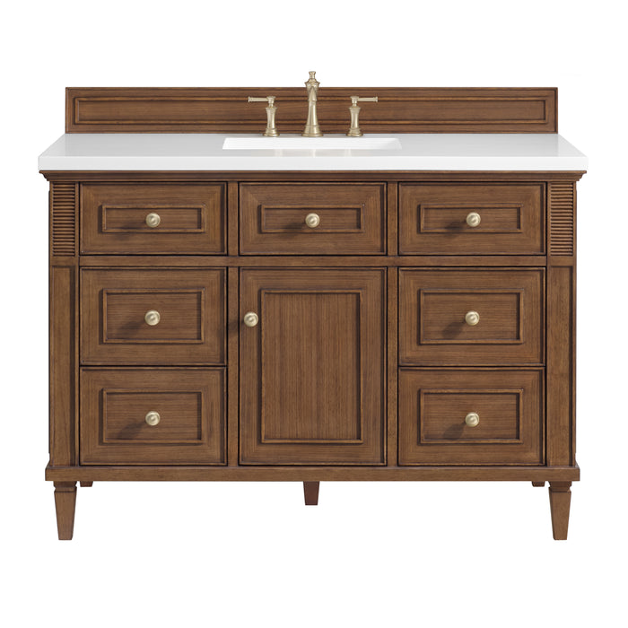 Lorelai 48" Single Vanity, Light Natural Oak, w/ 3 CM Tajnar Eclos Top w/FreePower Wireless Charger