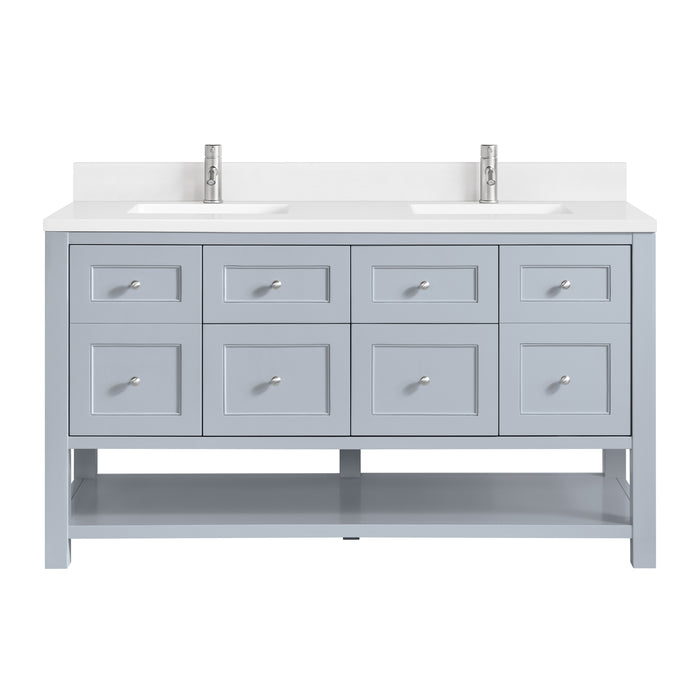 Breckenridge 60" Double Vanity, Whitewashed Oak