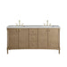 Kinnsden 72" Double Vanity, Sable Oak w/ 3 CM Tajnar Eclos Top w/FreePower Wireless Charger