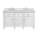 Lorelai 60" Double Vanity, Bright White w/ 3 CM Charcoal Soapstone Silestone Top