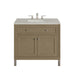 Chicago 36" Single Vanity, Walnut Whisper, w/ 3 CM Victorian Silver Silestone® Top