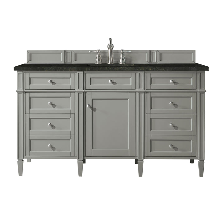Brittany 60" Single Vanity, Smokey Celadon, w/ 3 CM Tajnar Eclos Top w/FreePower Wireless Charger