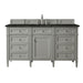 Brittany 60" Single Vanity, Smokey Celadon, w/ 3 CM Tajnar Eclos Top w/FreePower Wireless Charger