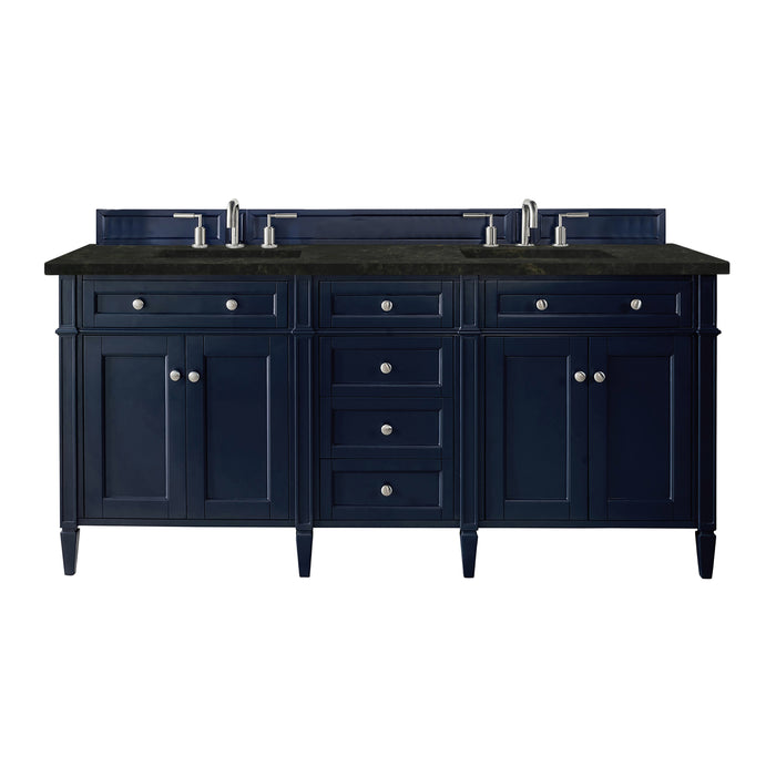 Brittany 72" Double Vanity, Urban Gray w/ 3 CM White Zeus Silestone Top