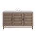 Portland 60" Single Vanity, Whitewashed Walnut, w/ 3 CM Siberian Silestone Top