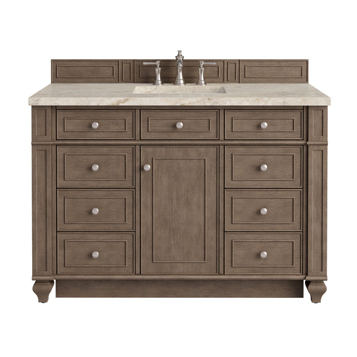 Bristol 48" Single Vanity, Whitewashed Walnut w/ 3 CM Lime Delight Silestone Top