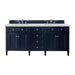 Brittany 72" Double Vanity, Urban Gray w/ 3 CM Victorian Silver Silestone Top