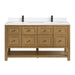 Breckenridge 60" Double Vanity, Bright White, w/ 3 CM Eternal Jasmine Pearl Quartz Top w/FreePower Wireless Charger