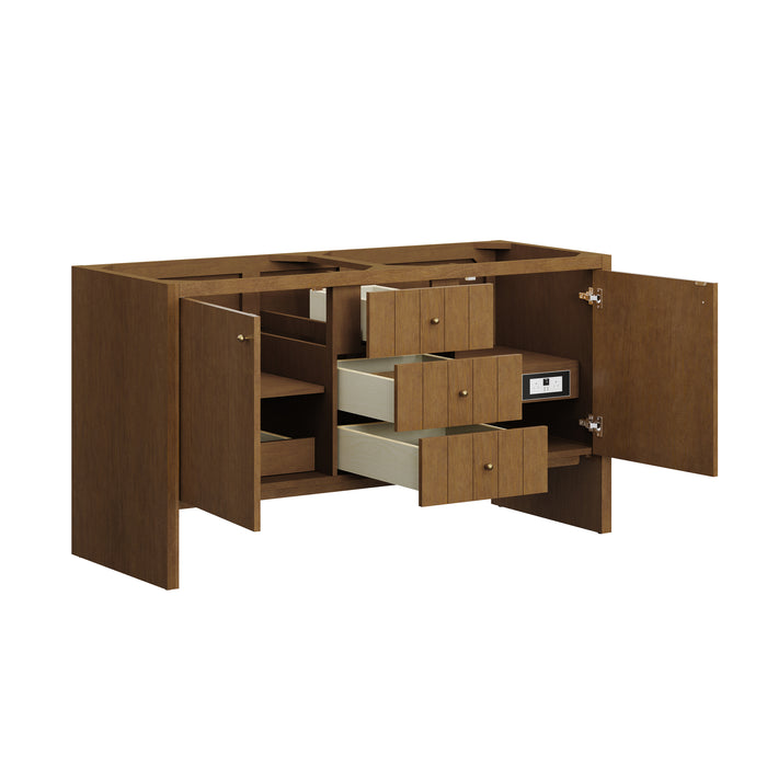 Hudson 60" Double Vanity, Light Natural Oak, w/ 3 CM Tajnar Eclos Top