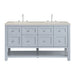 Breckenridge 60" Double Vanity, Smokey Celadon, w/ 3 CM Siberian Silestone Top
