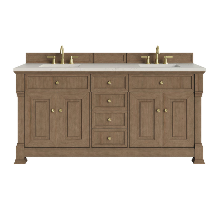 Brookfield 72" Double Vanity, Pecan