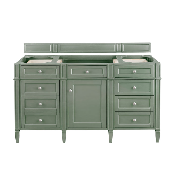 Brittany 60" Single Vanity, Burnished Mahogany, w/ 3 CM Tajnar Eclos Top w/FreePower Wireless Charger