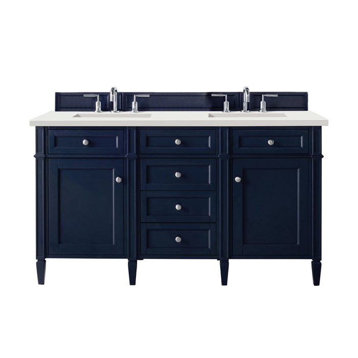 Brittany 60" Double Vanity, Urban Gray, w/ 3 CM Tajnar Eclos Top w/FreePower Wireless Charger